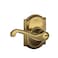 SCHLAGE F51A FLA 609 CAM Flair Lever with Camelot Trim Keyed Entry Lock Antique Brass