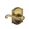 SCHLAGE F51A FLA 609 CAM Flair Lever with Camelot Trim Keyed Entry Lock Antique Brass