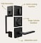 Mega Handles TOBELLE Black Entry Door Handleset Single Cylinder Handleset with Lever for Entrance and Front Doors Modern Door Handles for Left and RightHanded Doors Straight Handle