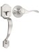 Tinewa Single Cylinder Exterior Handleset Keyless Front Door Handle with Lever Inside Satin Nickel Finish