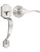 Tinewa Single Cylinder Exterior Handleset Keyless Front Door Handle with Lever Inside Satin Nickel Finish