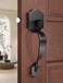 Tinewa Single Cylinder Exterior Handleset Keyless Front Door Handle with Lever InsideOil Rubbed Bronze Finish