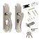 LDEXIN Front Door Lock Set Single Cylinder Handle and Deadbolt Lock Set with Door Lever 65 Screw Hole Distance Silver