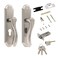 LDEXIN Front Door Lock Set Single Cylinder Handle and Deadbolt Lock Set with Door Lever 65 Screw Hole Distance Silver