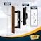 G.A.S Hardware GAS Hardware 9 Black Surface Internal Replacement Wood and Diecast Sliding Patio Glass Door Latch Handle Set with 312 Inch Hole Spacing for 1 inch Thick Doors