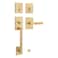 Kwikset Prava Front Door Lock Handle and Deadbolt Set Entry Handleset Exterior with Interior Reversible Lever Satin Brass Pick Resistant SmartKey Rekey Deadbolt Security with Microban Protection