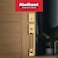 Kwikset Prava Front Door Lock Handle and Deadbolt Set Entry Handleset Exterior with Interior Reversible Lever Satin Brass Pick Resistant SmartKey Rekey Deadbolt Security with Microban Protection
