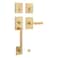 Kwikset Prava Front Door Lock Handle and Deadbolt Set Entry Handleset Exterior with Interior Reversible Lever Satin Brass Pick Resistant SmartKey Rekey Deadbolt Security with Microban Protection