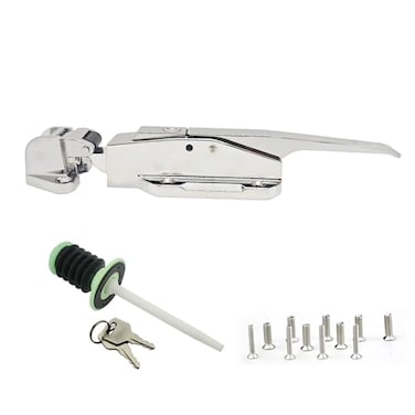 Adontze Walk in Cooler Door HandleFreezer Door Handle Walk in Cooler Door Closer Complete Latch Kit Offset 18 in to 14 in Silver 18 In14 inFlush