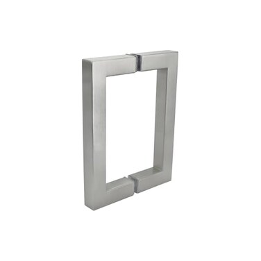 MONT HARD Shower Door Handle 6 Inch CentertoCenter Square BacktoBack Pull for Frameless Glass Brushed Nickel Stainless Steel Easy Install Modern Bathroom Hardware