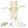 MaxxGeek Storm Door Handle Accessory Set fit Pella Storm Door Handle Replacement Part with Key and Lock Cylinder Mortise Lock Not Included Polished Gold