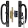 ALLYWASAI Patio Sliding Door Handle Set with Mortise Lock Key Cylinder and Keeper Replacement Handle Lock Set Fits Door Thickness from 112 to 214 31516 Screw Hole Spacing Keyed Black