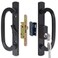 ALLYWASAI Patio Sliding Door Handle Set with Mortise Lock Key Cylinder and Keeper Replacement Handle Lock Set Fits Door Thickness from 112 to 214 31516 Screw Hole Spacing Keyed Black