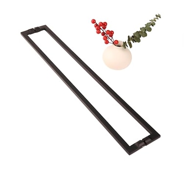 lesuti Barn Door Handle Matte Black 24 Inch Double Sided Long Door Pull for Shower Glass Door Modern Push Pull Handle for Entry and Wooden Barn Doors