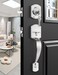 Tinewa Camelot Front Door Handle and Deadbolt Set Brushed Nickel Front Door Lock Set Upgated Entry Door Handle with Accent Wave Door Lever with Reversible Handle Lever 1 Pack