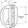 G.A.S Hardware GAS Hardware 658 Involute Sliding Patio Glass Door Handle Replacement Set SBML NonKeyed Fits 41516 Hole Spacing Black