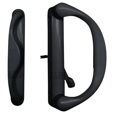 G.A.S Hardware GAS Hardware 658 Involute Sliding Patio Glass Door Handle Replacement Set SBML NonKeyed Fits 41516 Hole Spacing Black