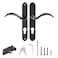 MaxxGeek Storm Door Handle Accessory Set fit Pella Storm Door Handle Replacement Part with Key and Lock Cylinder Mortise Lock Not Included OilRubbed Bronze