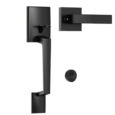 Kolet Front Door Handle Handle Set with No Lock Exterior Entry Door Handle Heavy Duty Zinc Alloy Reversible for Right Left Opening Deadbolt Not Included Matte Black