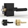 Mega Handles Ridge Privacy Door Handle 1 Pack Reversible Interior Black Door Handle Heavy Duty Bed Bath Door Handles with Privacy Door Lock Fits All Standard Doors Matte Black