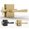 Mega Handles Serrano Privacy Door Handle 1 Pack Interior Reversible Gold Door Handle Heavy Duty Bed Bath Door Handles with Privacy Door Lock Fits All Standard Doors Satin Brass