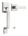 Tinewa Square Brushed Nickel Front Door Handle with Classic Door Lever Upgrated Exterior Door Entry Handle No Lock Reversible for Left Right Handed