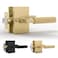 Mega Handles Ridge Privacy Door Handle 1 Pack Interior Reversible Gold Door Handle Heavy Duty Bed Bath Door Handles with Privacy Door Lock Fits All Standard Doors Satin Brass
