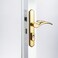 House Guard Storm Door Handle Replacement with Lock Fits Storm Screen Doors Compatible with 11197 Inch Thick Doors 087 Inch 102 Inch Backset Options Brass