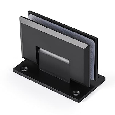 Ranbo Heavy Duty 90 Degree Shower Glass Door Hinge Solid 5mm 304 Stainless Steel WalltoGlass Mountfor 51612 8mm12mm Frameless Doors OnePiece Precision Cast Matte Black 1 PC