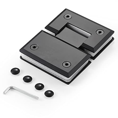 Ranbo Heavy Duty 180 Degree Shower Door Hinge Solid 5mm 304 Stainless Steel GlasstoGlass Mountfor 51612 8mm12mm Frameless Doors OnePiece Precision Cast Matte Black 1 PC