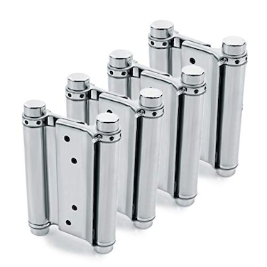 Auto-plaza 2 Pairs 4Pcs of 3 Stainless Steel Cafe Saloon Door Swing Self Closing Double Action Spring Hinge