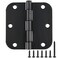 TDCHINGES Rounded Door Hinges 312 x 35 inch 58 Radius Matte Black 3 Inch 18 Pack No SqueakHinges for Doors Office Bed RoomOutdoor WindowConstructition HardwarePet House ShelterRVGarageShed