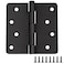 Design House Interior Door Hinges 40 in x 40 in Rounded 14in Radius Steel PreLubricated Door Hardware Matte Black 10Pack 188953
