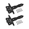 Renovators Supply Manufacturing Pack of 2 Shed Door Hinge 5 in Black Wrought Iron Antique Style Decorative Flush Mount Cast Iron Barn Door Shed Hinge with Mounting Hardware