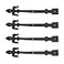 Renovators Supply Manufacturing Black Wrought Iron Garage Door Decorative Hardware Fleur De Lis Design 12 in Rust Resistant Dummy Strap Hinge with Mounting Hardware Pack of 4