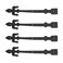 Renovators Supply Manufacturing Black Wrought Iron Garage Door Decorative Hardware Fleur De Lis Design 12 in Rust Resistant Dummy Strap Hinge with Mounting Hardware Pack of 4