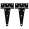HILLMASTER 8 Inch TStrap Heavy Duty Shed Door Hinges Gate Strap Hinges Black Tee Hinge Wrought Hardware for Wooden FencesYardBarn DoorRustproof 2 Pack