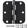 JIW 30 Pack Matte Black Door Hinges 35 x 35 Inch 58 Radius Interior HeavyDuty Rounded Hinge for Doors Standard Bedroom Office Door Hardware Removable PinRVGarageStorage ShedLivestock Facilities