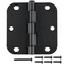 JIW 30 Pack Matte Black Door Hinges 35 x 35 Inch 58 Radius Interior HeavyDuty Rounded Hinge for Doors Standard Bedroom Office Door Hardware Removable PinRVGarageStorage ShedLivestock Facilities