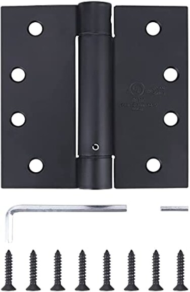 Stylever 3 Pack 4x4 Residential Black Finish Reversible Self Closing Door Hinges Squared Corners Auto Close Spring Hinge Black Door Hinges