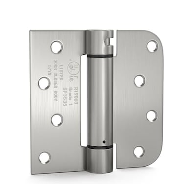 goldenwarm Door Hinges Self Closing Spring Door Hinge Residential HeavyDuty Door Hardware with Square 58 Radius Corners 4 Inch 3pack Satin Nickel Brushed