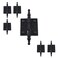 Renovators Supply Manufacturing Cabinet Door Hinge 2 in Black Wrought Iron Butt Hinge Victorian Steeple Tip Flush Mount Hinges with Hardware Pack of 6