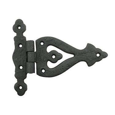 Renovators Supply Manufacturing Black Wrought Iron Strap Door Hinges 538 Inch Rustic Barn Cabinet Hinges RSF Rust Resistant Victorian Flush Mount Hardware with Screws