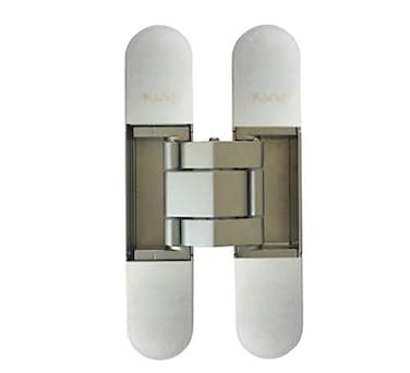 NHN KT3D140 Invisible Hinge Set of Two2 Up to 132lbs Doors Concealed and Streamline Door Hinge 3D Adjustable Up to 132lbs Satin Chrome