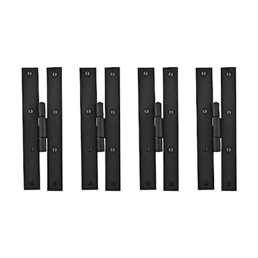 Renovators Supply Manufacturing H Cabinet Hinges 7 in Black Wrought Iron Kitchen Cabinet Hinge with Hardware Pack of 4