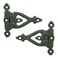 Renovators Supply Manufacturing Pack of 2 Cabinet Door Strap Hinge with Hardware 3 in Rust Resistant Black Wrought Iron Flush Mount Hinge for Cabinets