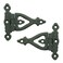 Renovators Supply Manufacturing Pack of 2 Cabinet Door Strap Hinge with Hardware 3 in Rust Resistant Black Wrought Iron Flush Mount Hinge for Cabinets