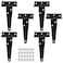 Murtenze 6Pack 4 Inch Black TStrap Shed HingeBarn Door Hinges Heavy Duty Gate Strap Hinge T Hinges for Barn Door Shed or Wooden Fences