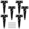 Murtenze 6Pack 4 Inch Black TStrap Shed HingeBarn Door Hinges Heavy Duty Gate Strap Hinge T Hinges for Barn Door Shed or Wooden Fences