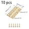 Semetall Gold Door Hinge 10 Pack 2 Inch Solid Brass Butt Hinges Heavy Duty Cabinet Door Hinges with Screws for Door Furniture Cupboard Box Case50mmx30mm